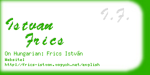 istvan frics business card